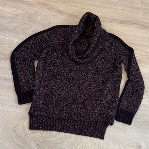 Vintage Navy Blue Cowl Neck Sweater